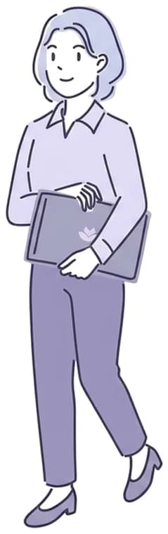 資料を持って歩く社員のイラスト