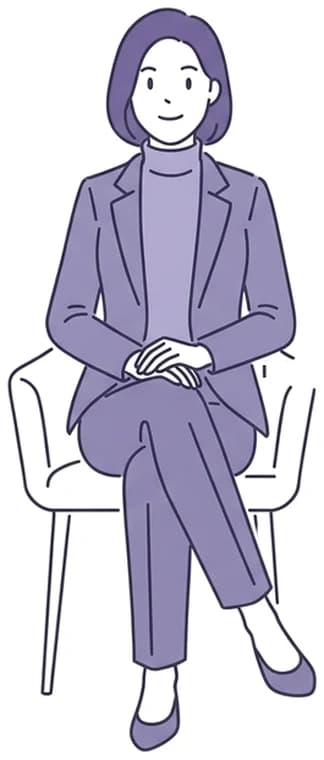 着席して面談する管理職のイラスト